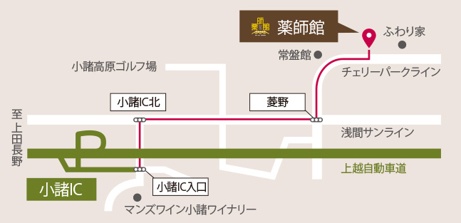 小諸ICからのご案内地図