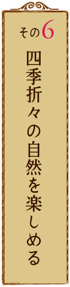 その6 四季折々の自然を楽しめる